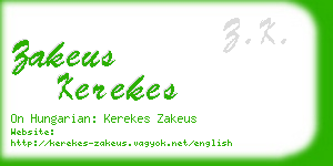 zakeus kerekes business card